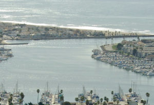 Closeup of an aerial view of the Bahia Marina