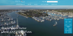 A screenshot of the redesigned Channel Islands Harbor website
