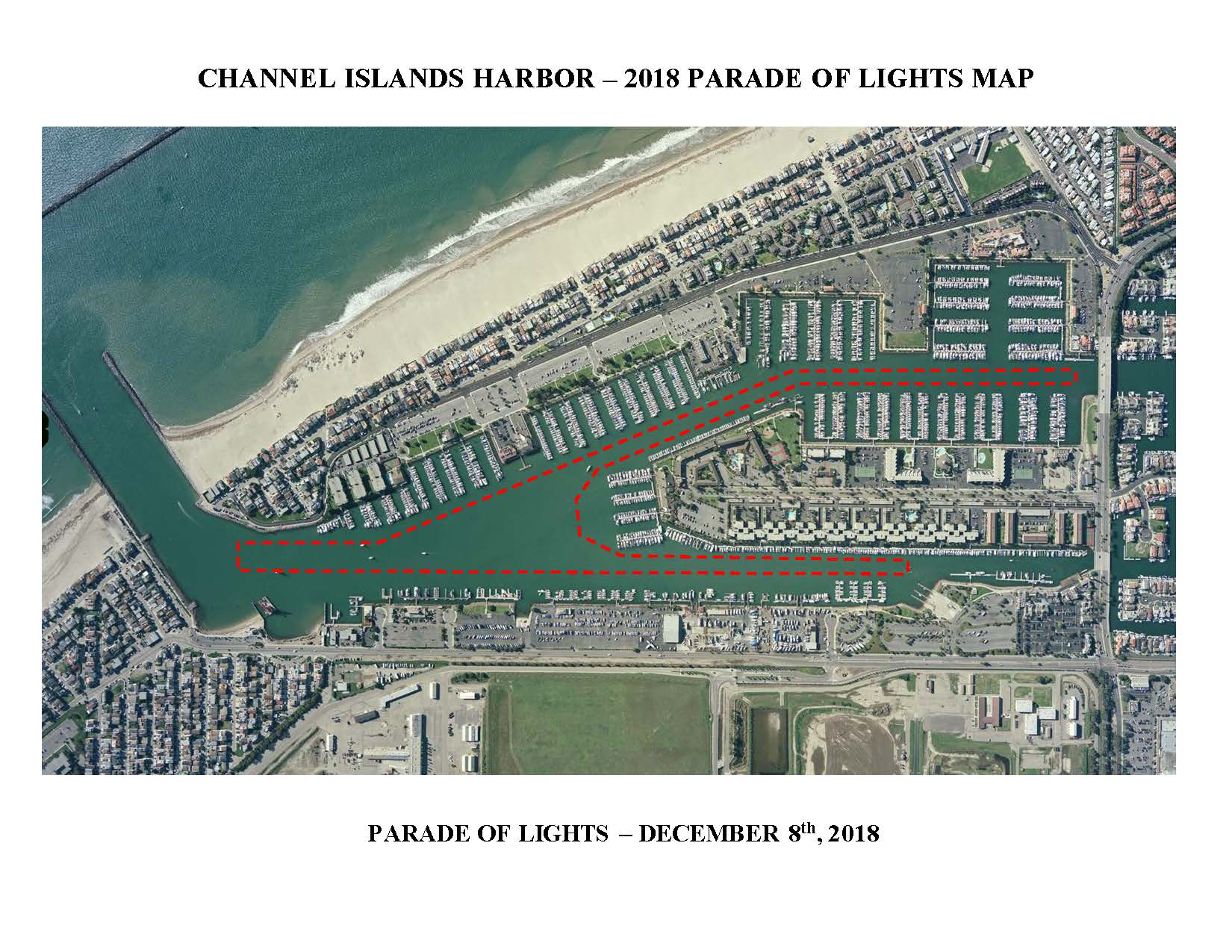 Map of the 54th Annual Parade of Lights route at CIH