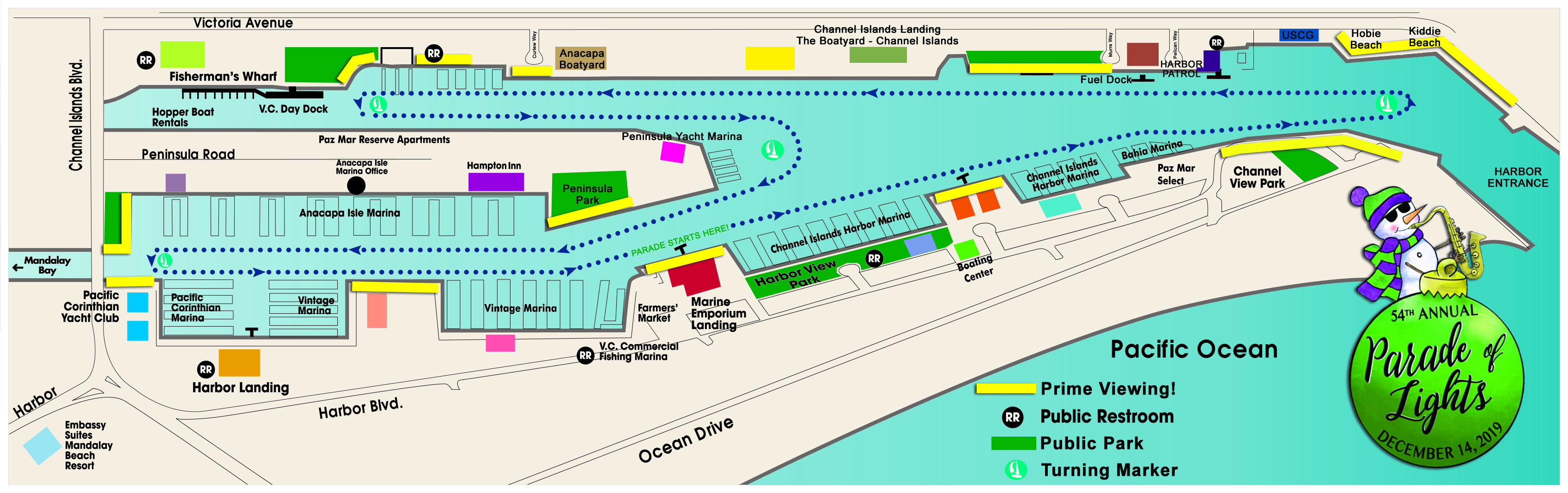Closeup: 2019 Parade of Lights viewing map