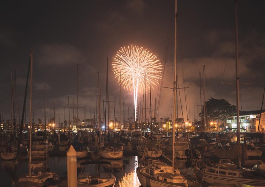4th of July fireworks pictured over Channel Islands Harbor (prior year's celebration)