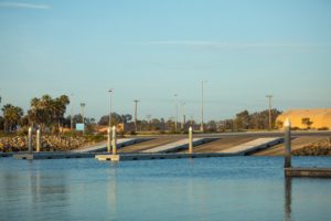 A view of the Channel Islands Harbor boat launch from the water