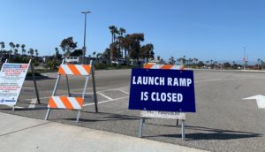 The launch ramp is pictured, closed due to covid restrictions