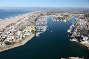 An aerial view of Channel Islands Harbor
